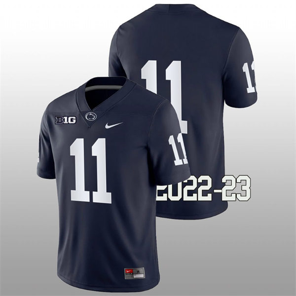 Mens Penn State Nittany Lions #11 Christian Veilleux Nike Navy College Game Football Jersey