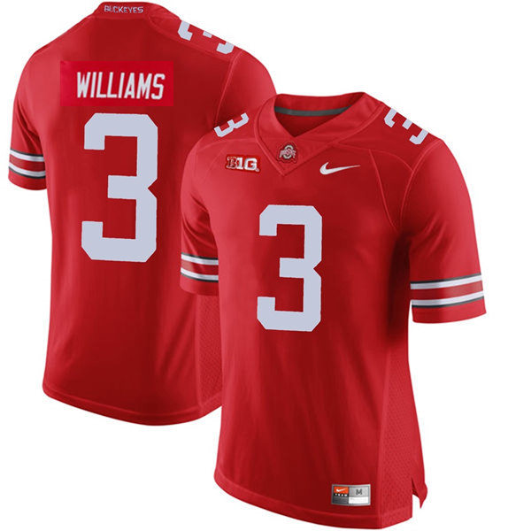 Mens #3 Miyan Williams Ohio State Buckeyes Stitched Nike Scarlet College Football Game Jersey S-3XL