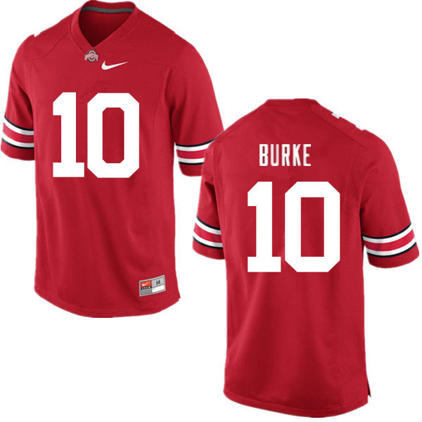 Mens #10 Denzel Burke Ohio State Buckeyes Stitched Nike Scarlet College Football Game Jersey S-3XL  