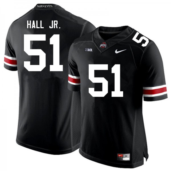 Mens #51 Mike Hall Jr. Ohio State Buckeyes Stitched Nike Blackout College Football Game Jersey S-3XL