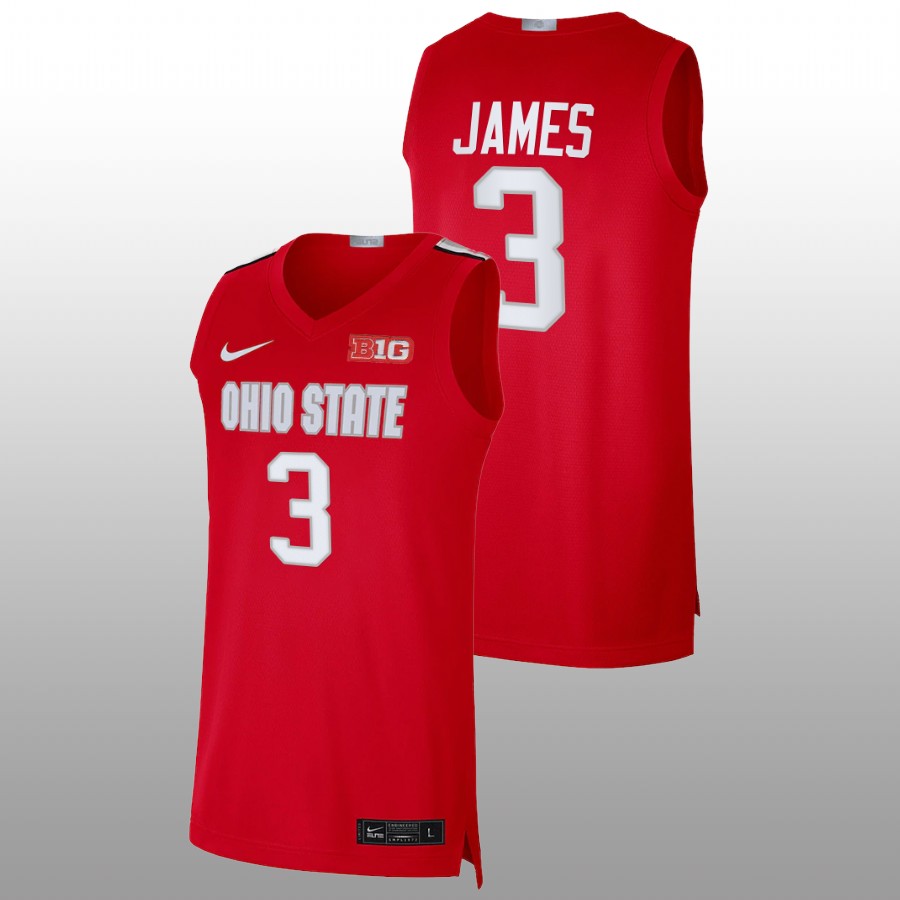 Men's #3 Bronny James Ohio State Buckeyes Nike Scarlet Round Neck Stitched College Basketball Jersey