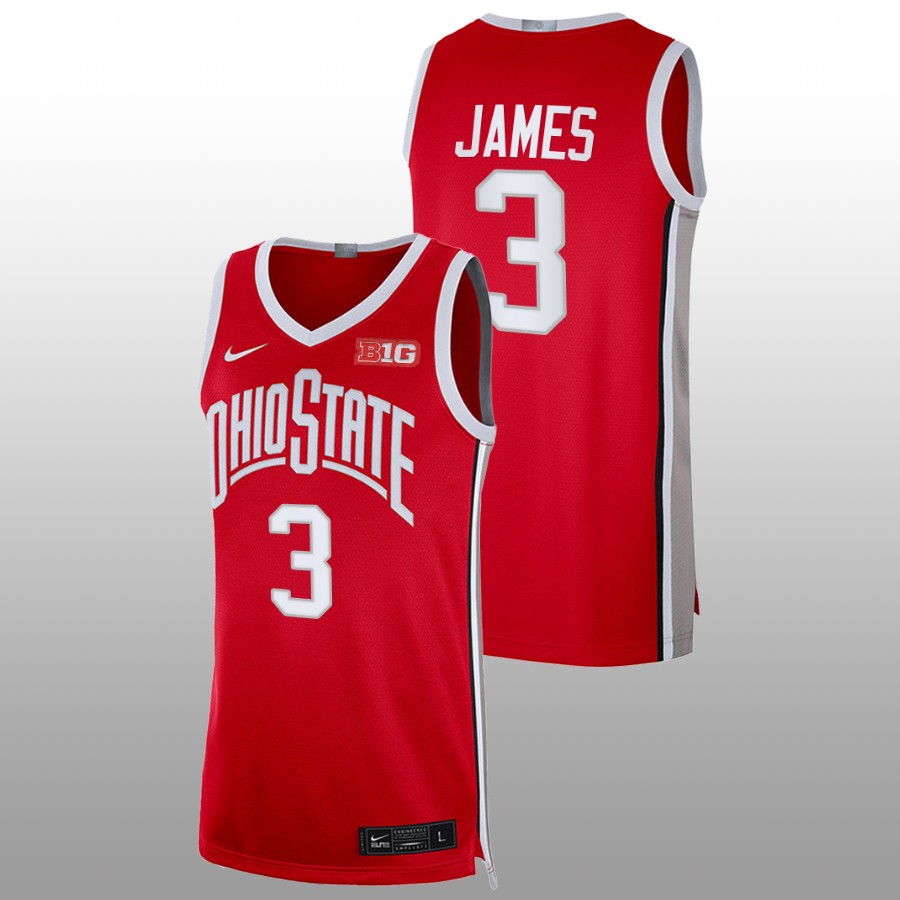 Youth's #3 Bronny James Ohio State Buckeyes Nike Scarlet Stitched College Basketball Jersey