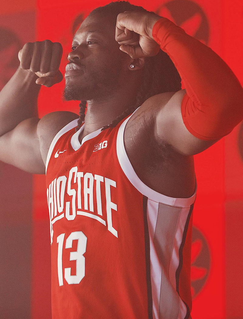 Men's #13 Isaac Likekele Ohio State Buckeyes Nike Scarlet Stitched College Basketball Jersey