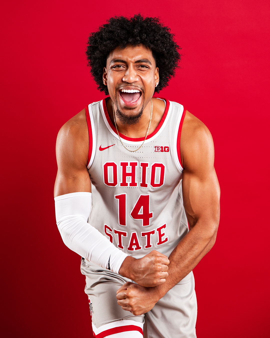 Men's #14 Justice Sueing Ohio State Buckeyes Elite Nike White Stitched College Basketball Jersey