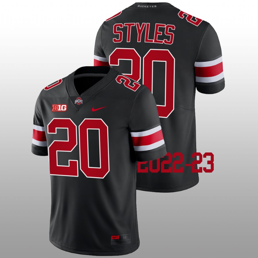 Men's #20 Sonny Styles Ohio State Buckeyes Stitched Nike Black College Football Replica Jersey S-3XL 