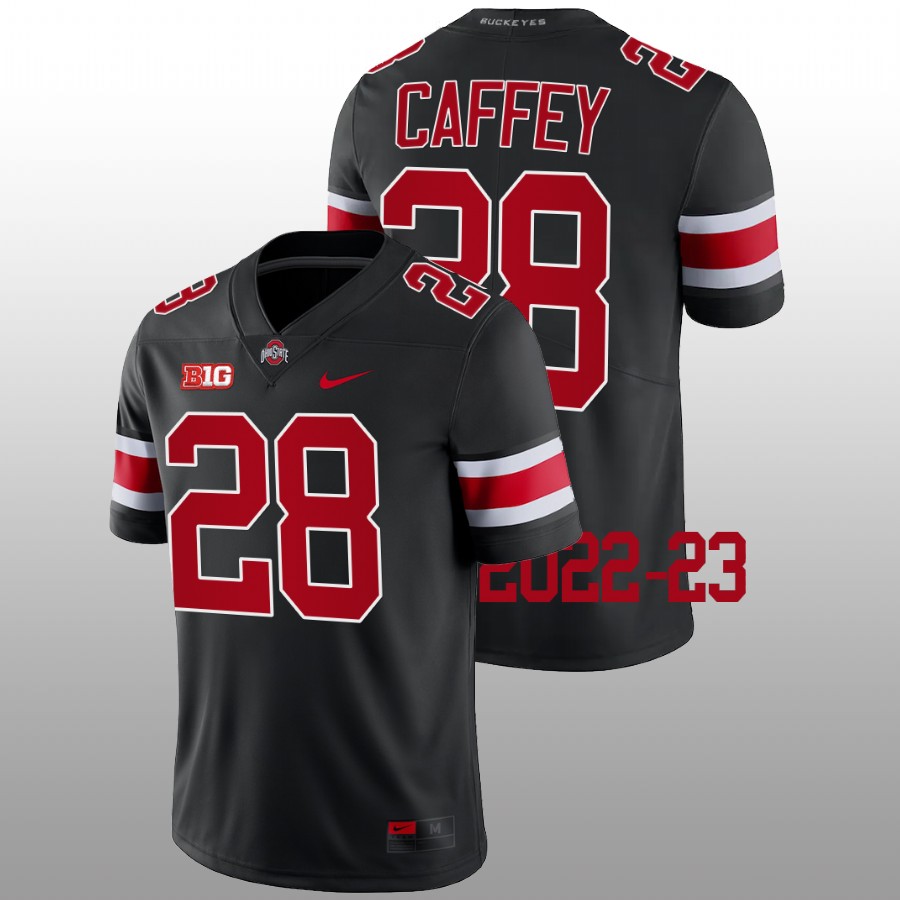 Men's #28 TC Caffey Ohio State Buckeyes Stitched Nike Black College Football Replica Jersey S-3XL 
