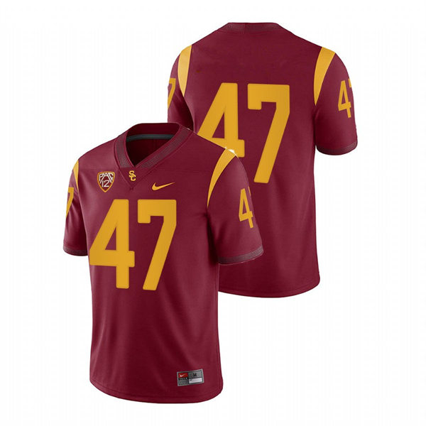 Men's USC Trojans #47 Stanley Ta'ufo'ou Nike Cardinal Without Name College Football Game Jersey