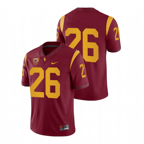Men's USC Trojans #26 Travis Dye Nike Cardinal Without Name College Football Game Jersey
