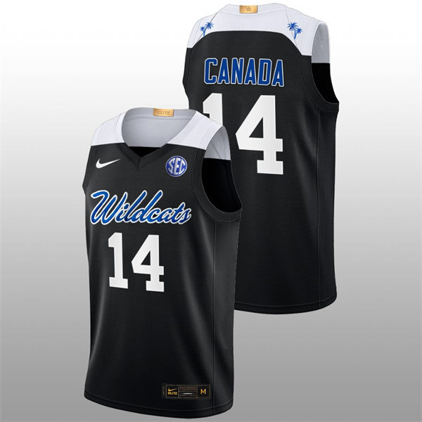 Mens Youth Kentucky Wildcats #14 Brennan Canada 2022-23 College Basketball Bahamas Game Limted Jersey Black Alternate