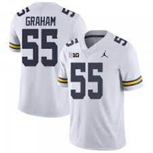 Mens Youth Michigan Wolverines #55 Mason Graham White College Football Game Jersey Mens Youth Michigan Wolverines #55 Mason Graham White College Football Game Jersey