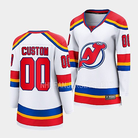 Womens New Jersey Devils Custom White 2022 Reverse Retro Primegreen Jersey