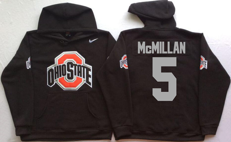 Men's #5 Raekwon McMillan Ohio State Buckeyes Stitched College Football Game Pullover Hoodie Nike Black S-3XL