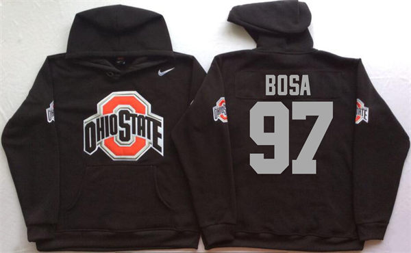 Men's #97 Joey Bosa Ohio State Buckeyes Stitched College Football Game Pullover Hoodie Nike Black S-3XL