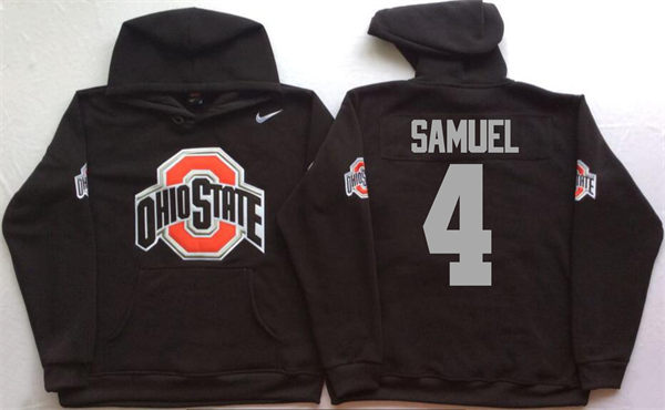 Men's #4 Curtis Samuel Ohio State Buckeyes Stitched College Football Game Pullover Hoodie Nike Black S-3XL
