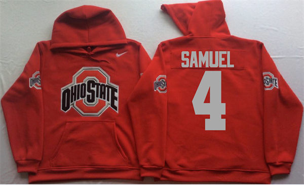 Men's #4 Curtis Samuel Ohio State Buckeyes Stitched College Football Game Pullover Hoodie Nike Scarlet S-3XL