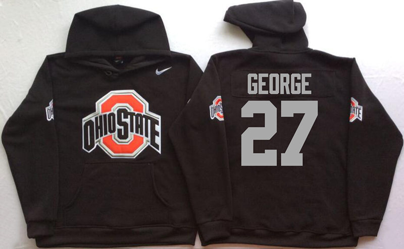 Men's #27 Eddie George Ohio State Buckeyes Stitched College Football Game Pullover Hoodie Nike Black S-3XL
