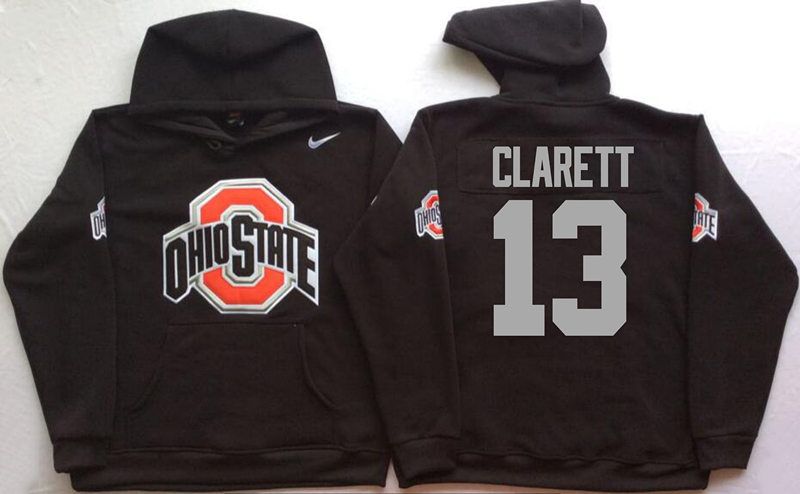 Men's #13 Maurice Clarett Ohio State Buckeyes Stitched College Football Game Pullover Hoodie Nike Black S-3XL