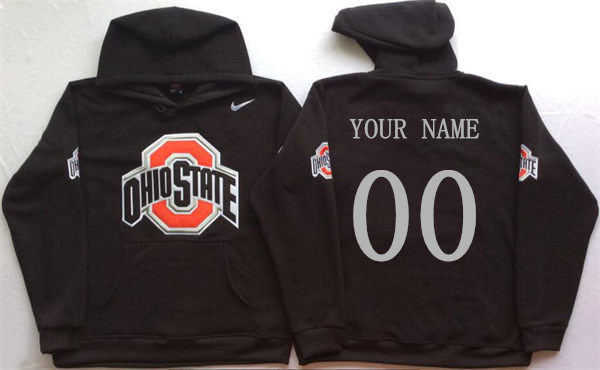 Men's Custom Ohio State Buckeyes Stitched College Football Game Pullover Hoodie Nike Black S-3XL