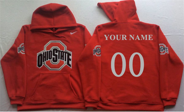 Men's Custom Ohio State Buckeyes Stitched College Football Game Pullover Hoodie Nike Scarlet S-3XL