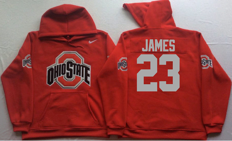 Men's #23 LeBron James Ohio State Buckeyes Stitched College Football Game Pullover Hoodie Nike Scarlet S-3XL
