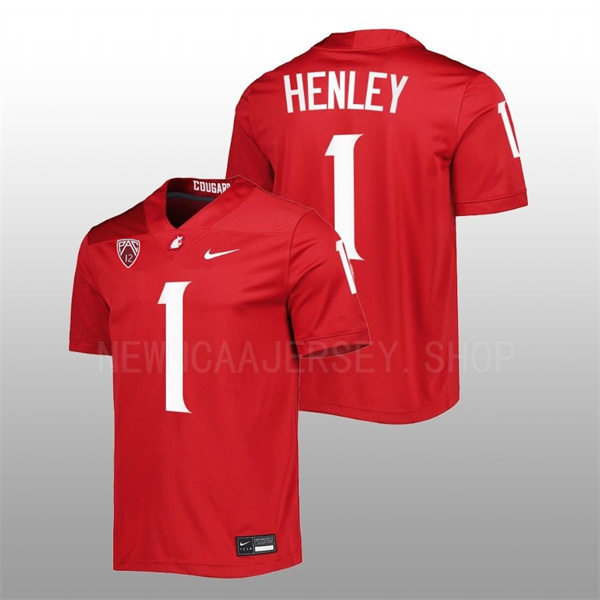 Mens Youth Washington State Cougars #1 Daiyan Henley Nike Crimson College Football Game Jersey