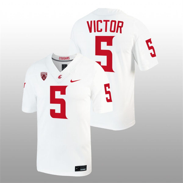 Mens Youth Washington State Cougars #5 Lincoln Victor Nike White College Football Game Jersey