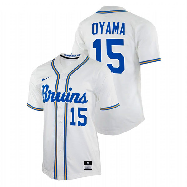 Men's Youth UCLA Bruins #15 Kenny Oyama Nike College Baseball Game Jersey White 