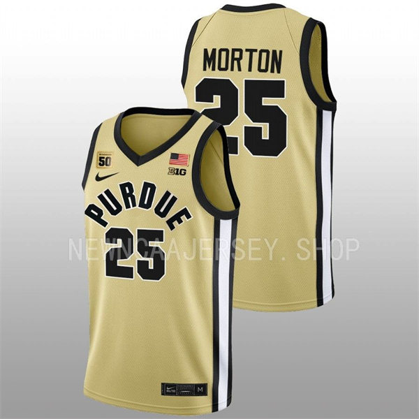 Mens Youth Purdue Boilermakers #25 Ethan Morton 2022-23 Maize College Basketball Game Jersey
