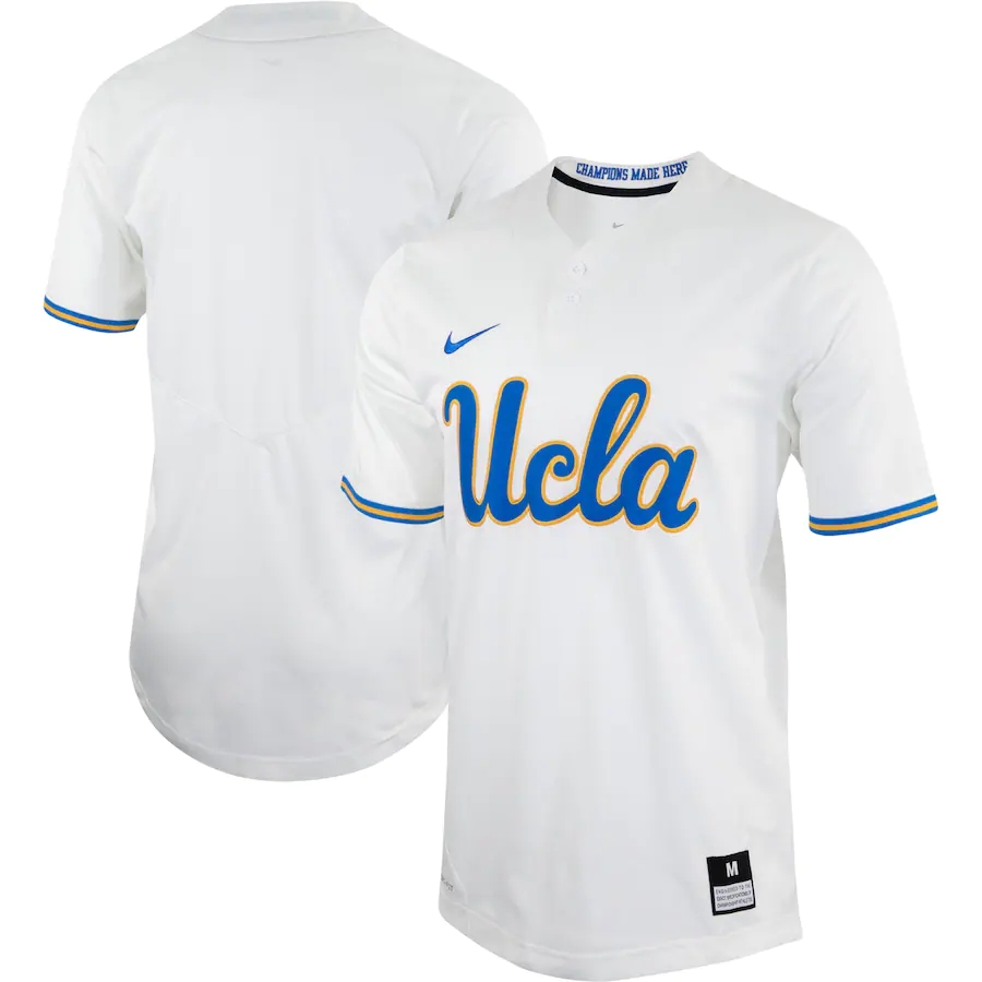 Unisex UCLA Bruins Custom Nike White two-Button Pullover College Softball Jersey