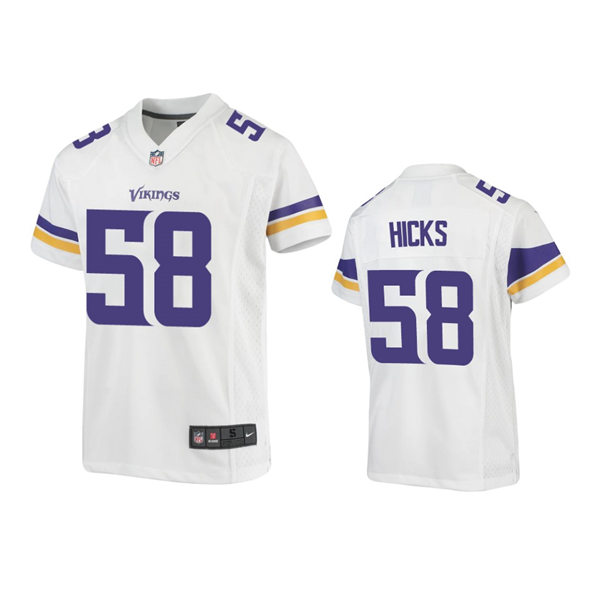 Youth Minnesota Vikings #58 Jordan Hicks Nike White Limited Jersey