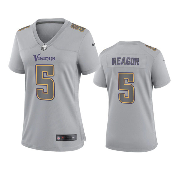 Women's Minnesota Vikings #5 Jalen Reagor Gray Atmosphere Fashion Game Jersey