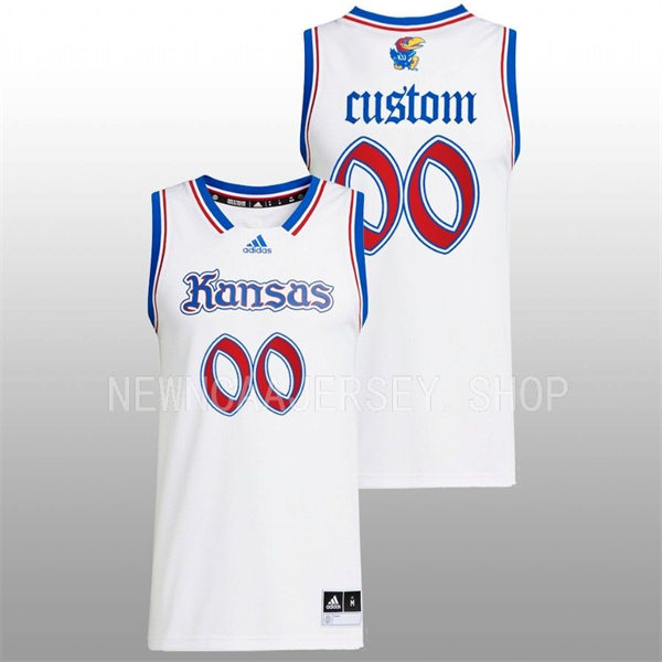 Kansas Jayhawks Custom Adidas White THE PHOG Basketball Limited Jersey