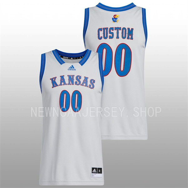 Kansas Jayhawks Custom Adidas Grey HEARTLAND PHOG Basketball Limited Jersey