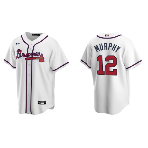 Youth Atlanta Braves #12 Sean Murphy Nike Home White Cool Base Jersey