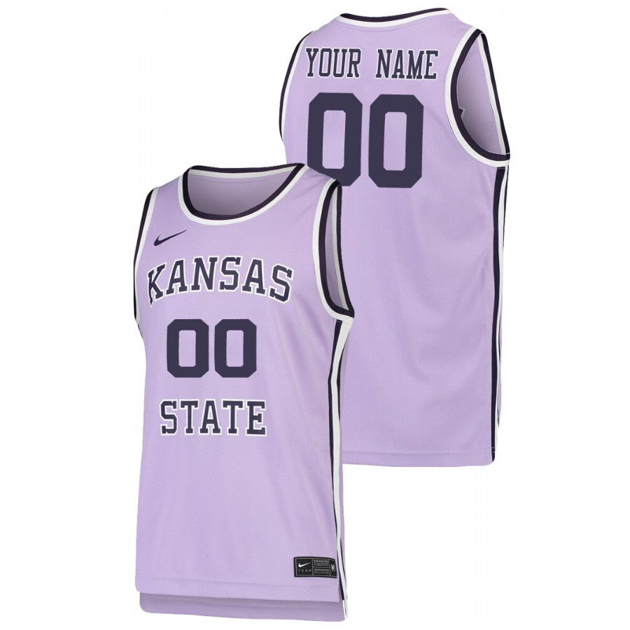 Kansas State Wildcats Custom Nike Light Purple Basketball Retro Jersey