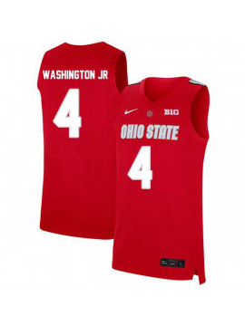 Men's #4 Duane Washington Jr. Ohio State Buckeyes Elite Nike Scarlet Stitched College Basketball Jersey