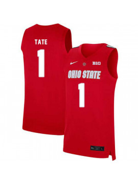 Men's #1 Jae'Sean Tate Ohio State Buckeyes Elite Nike Scarlet Stitched College Basketball Jersey