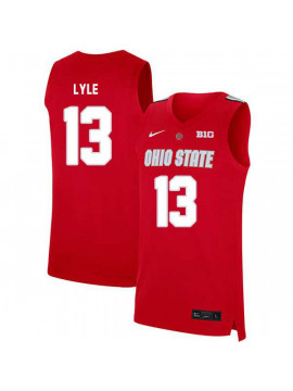 Men's #13 JaQuan Lyle Ohio State Buckeyes Elite Nike Scarlet Stitched College Basketball Jersey
