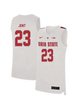 Men's #23 Jimmy Jent Ohio State Buckeyes Elite Nike White Stitched College Basketball Jersey