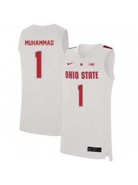 Men's #1 Luther Muhammad Ohio State Buckeyes Elite Nike White Stitched College Basketball Jersey
