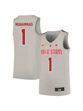 Men's #1 Luther Muhammad Ohio State Buckeyes Elite Nike Gray Stitched College Basketball Jersey