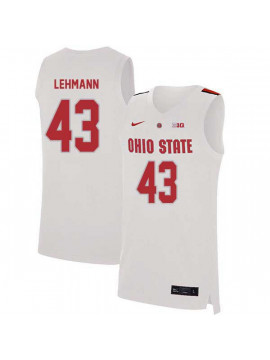 Men's #43 Matt Lehmann Ohio State Buckeyes Elite Nike White Stitched College Basketball Jersey