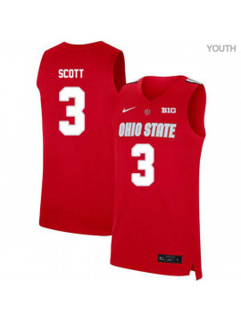 Youth's #3 Shannon Scott Ohio State Buckeyes Elite Nike Scarlet Stitched College Basketball Jersey