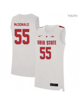 Youth's #55 Trey McDonald Ohio State Buckeyes Elite Nike White Stitched College Basketball Jersey