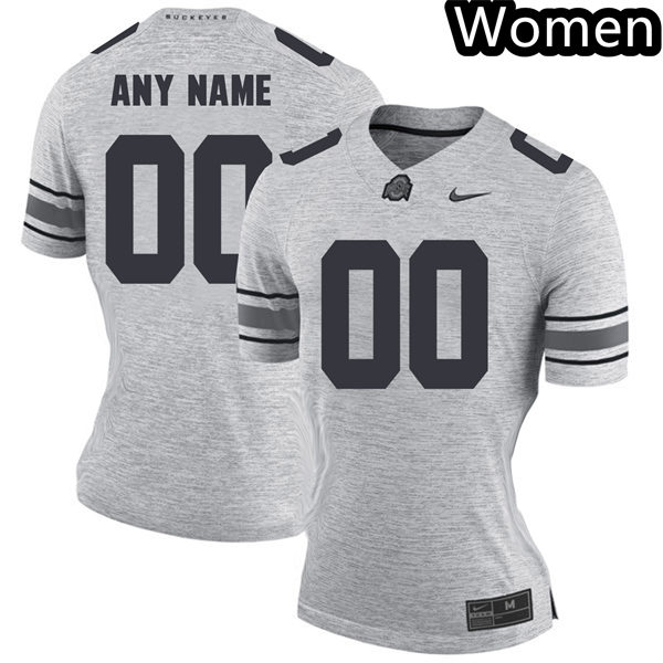Women's Custom Ohio State Buckeyes Stitched College Football Game Jersey Nike Gray S-2XL