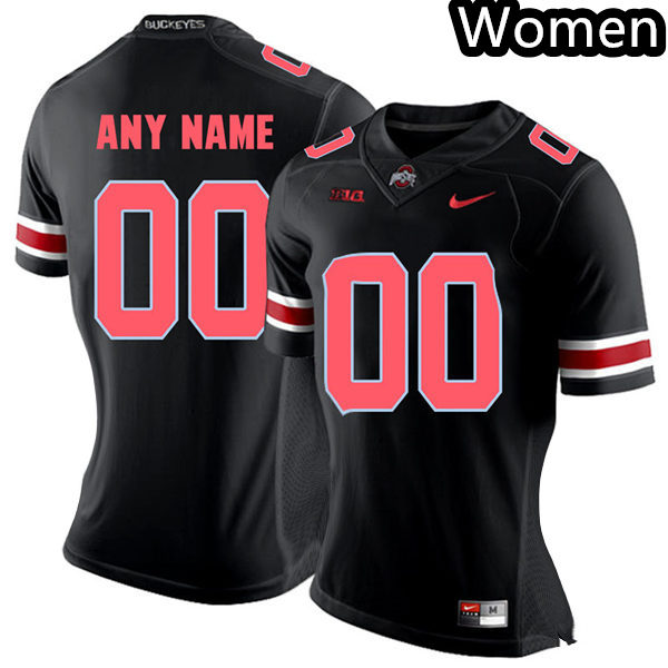 Women's Custom Ohio State Buckeyes Stitched College Football Game Jersey Nike Blackout S-2XL