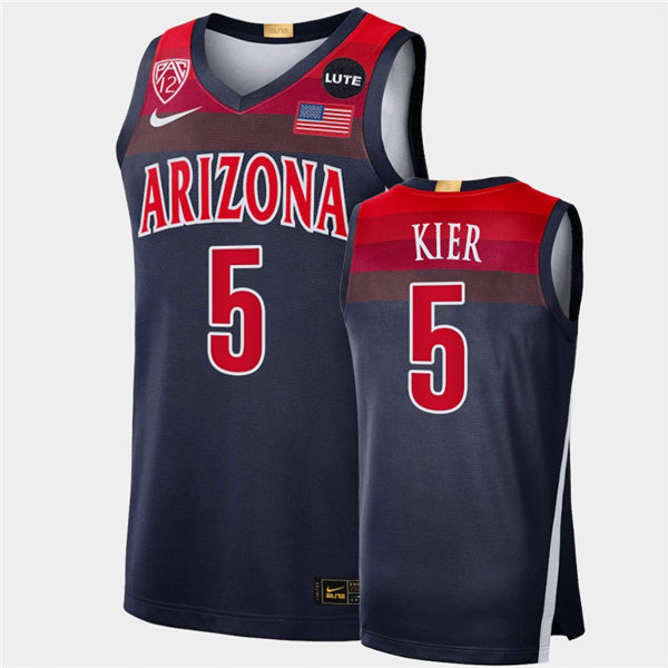 Mens Arizona Wildcats #5 Justin Kier Nike Navy College Basketball Game Jersey