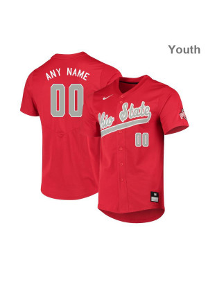 Youth's Custom Ohio State Buckeyes Stitched Nike Scarlet College Baseball Game Jersey