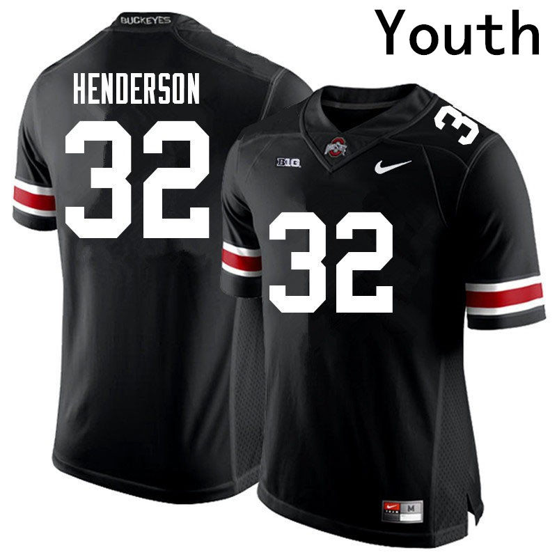Youths #32 TreVeyon Henderson Ohio State Buckeyes Stitched Nike Blackout Black College Football Game Jersey S-3XL