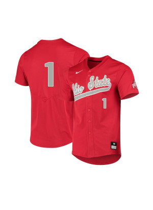 Men's #1 Brady Cherry Ohio State Buckeyes Nike Scarlet Stitched College Baseball Jersey

